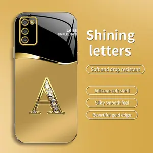 Suitable for [Galaxy A03s] New high-end shiny letter electroplated gold edge mobile phone case new business simple explosion-proof mobile phone case affordable anti-fall anti-fingerprint 995
