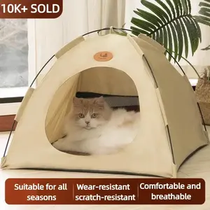 Foldable Pet Tent with Mat - Ideal for Outdoor Travel and Camping - Suitable for Cats and Dogs - Perfect Nest for Pets in All Seasons，Cozy cat house pet nest