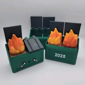Dumpster Fire - 3d Printed Desk Organizer - Desk Decor - Small Item Storage