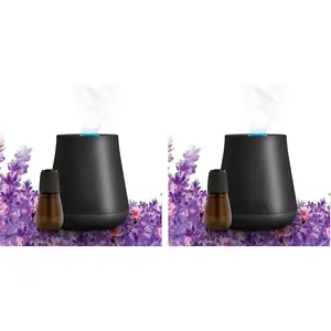 Essential Mist Starter Kit, Diffuser + 1 Refill, Lavender and Almond Blossom, Air Freshener, Essential Oils (Pack of 2)