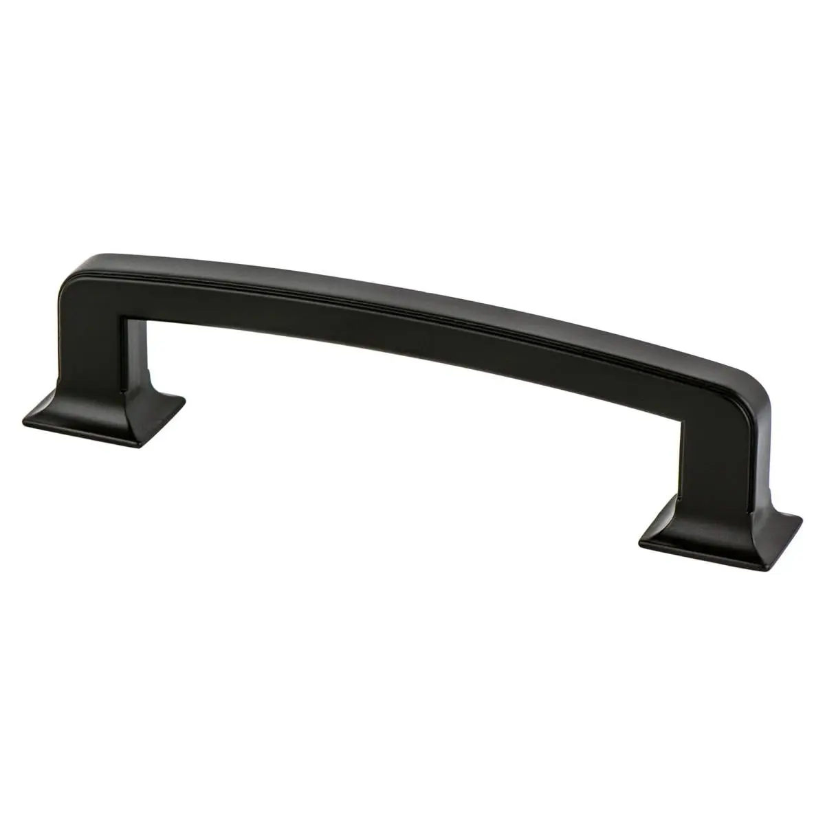 212 MAIN Berenson 2043-1055-P Geometric Hearthstone Door Hardware Pull, 128 mm CC, 1/2 in., Matte Black Finish, Zinc Base, Thick Design Elements, Adds Warmth to Any Space