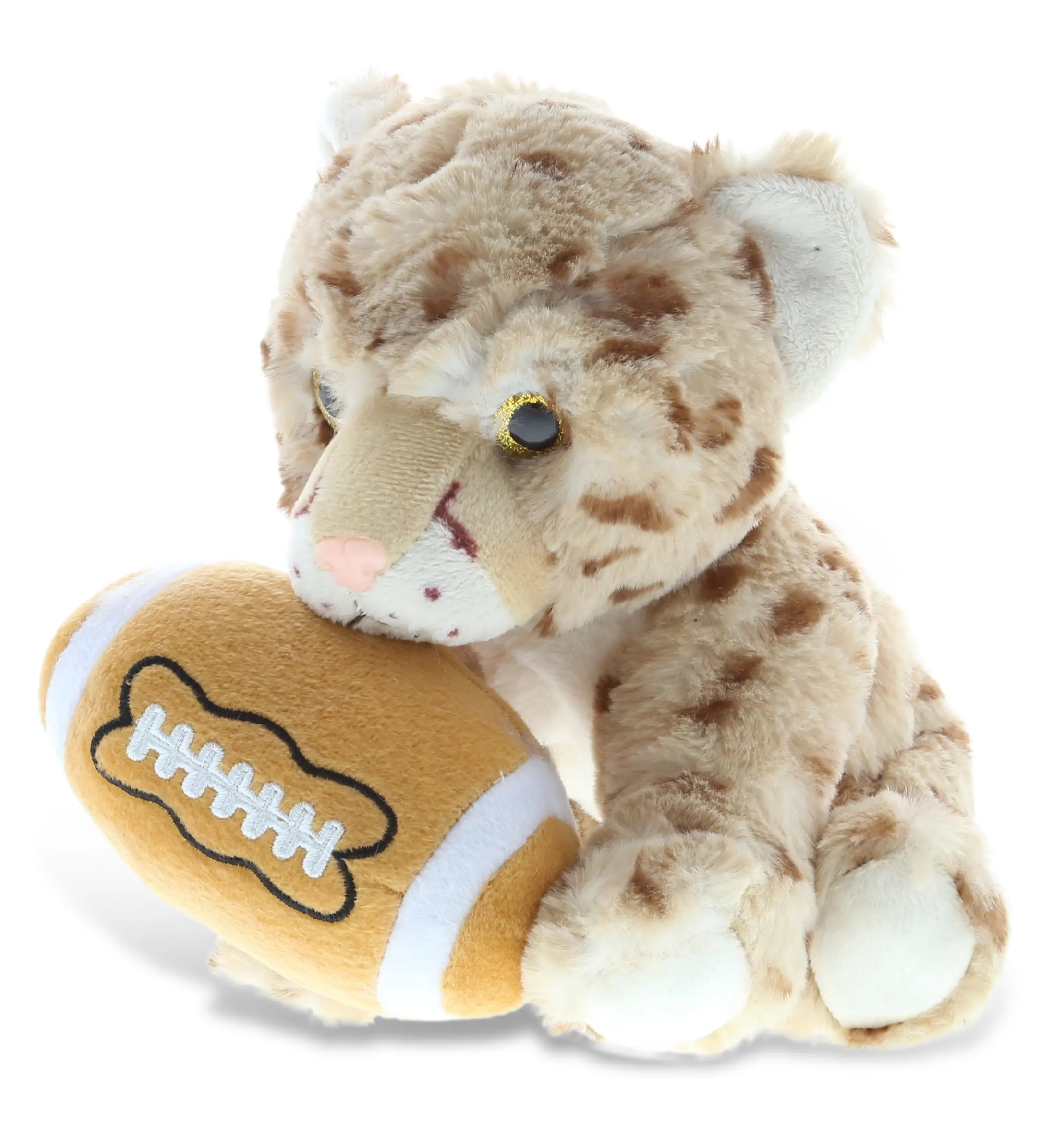DOLLIBU Plush Football Stuffed Toy - 8.5 in Squat Cheetah Design, Super Soft Polyester, Fluffy Fill, Kids' Plush Stuffed Toys, Fluffy Stuffed Toys