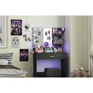 Black LED Vanity With USB Ports