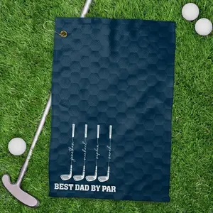 Personalized Best Dad By Par Golf Towels, Best Grandpa By Par Golf Towels, Custom Name Father Day Golf Gift, Golf Lover Gift, Dad Golf Gift