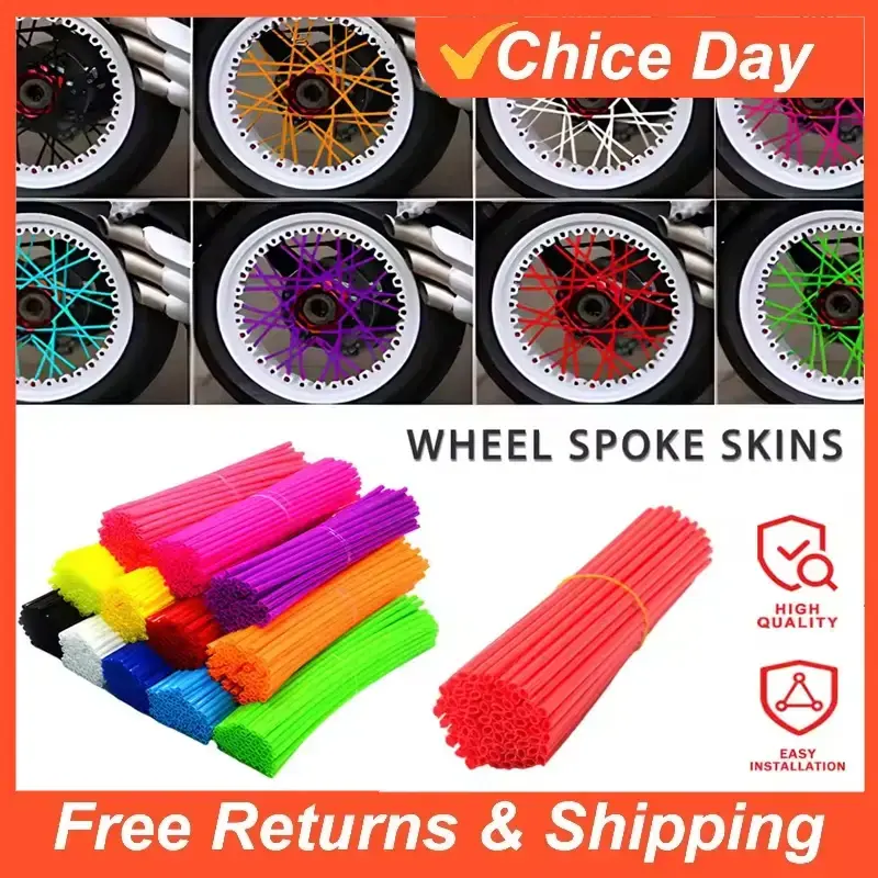 72Pcs Bike Motorcycle Dirt Decoration Motocross Wheel Spoke Wraps Rims Skins Protector Covers Decor Motorbike Decoration Amagi