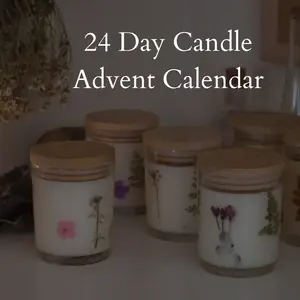 Candle Advent Calendar – 24 Days of Floral Scents & Dried Flower Decor | Jar Candle Advent Calendar | Advent Calendar | Advent | Cottagecore