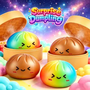 Big Dumpling Squishy - Blind Box, Mysecret Bun Fidget Toy, Soft TPR Material, Soft Squishy Silicone, Stress Relief, Unboxing Surprise, Random Style per Pack