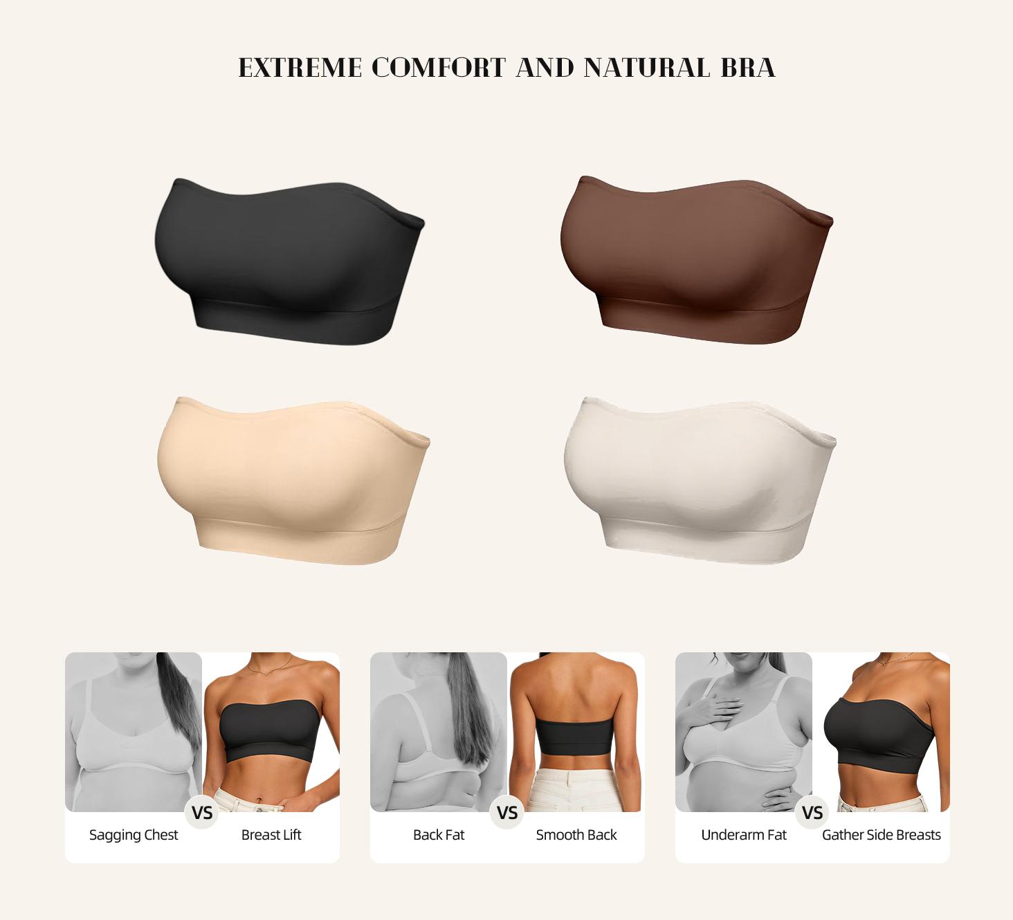 Women Non-Slip Bandeau Bras With Comfortable Strapless Bra Seamless Wireless Tube Top Soft Wireless Bra Womenswear