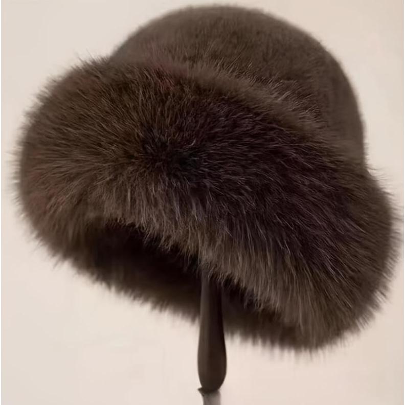Women’s Fluffy Mongolian Faux Fur Winter Hat - Chunky Fleece Lining Ultra Warm - One Size Fits Most Outdoor/Daily Wear