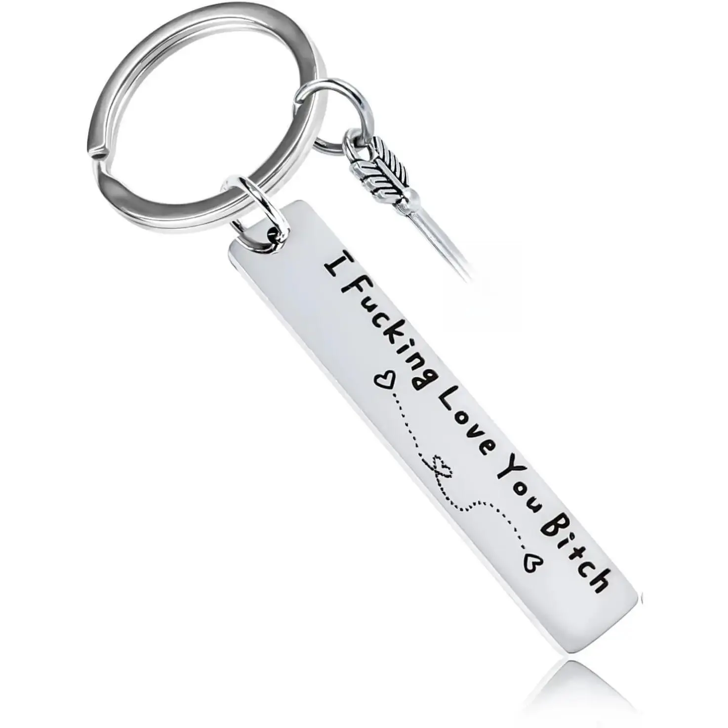 Best Friend Keychain for Women, Stainless Steel Key Chain Engrave I Fking Love You Bith Birthday Christmas Friendship Gift for Bestie Best Friends Female Bff