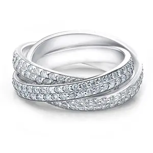 2 3/4ct Rolling Ring Diamond Pave Eternity 14K White Gold