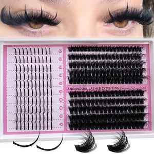 UMIRYAO DIY Faux Mink Eyelashes Spikes/160D/200D/100D/80D/60D Lash Clusters Natural Eyelash Clusters Wispy Manga Lash Extension Unique Spiky Cluster Eyelash Extensions Anime Individuals Fairy Cluster Lashes 10-20mm DIY At Home Lash Clusters