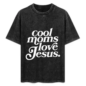 washed cotton Cool Moms Love Jesus Comfort Colors T-Shirt Christian Mom Tee Praying Mama Shirts Based Faithful Religious y2k fashion Streetwear Casual Top Trending