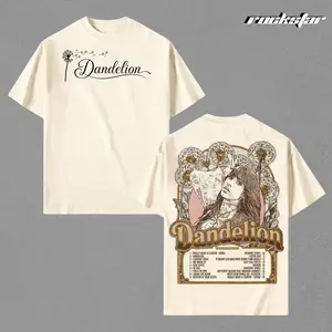 Vintage Dandelion Graphic T-Shirt  - Premium Soft Heavyweight Cotton Oversized Country Tee with Tracklist Back Print and Dandelion Flower Art, Comfortable Streetwear, Best Gift for Country Fans