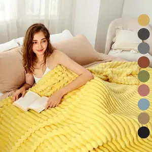 Ultra Soft Solid Microfiber Throw Blanket with Classic Stripe Pattern for Cozy Comfort & Enhanced Durability for Stress & Anxiety Swaddle the Pet, Soft Bed Blanket, and Christmas Gifts