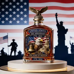 250th Anniversary Whisky Bottle - Fourth of July Decanter, Unisex, Gift for Office or Special Occasions - Whisky Collection and History Collector's Choice