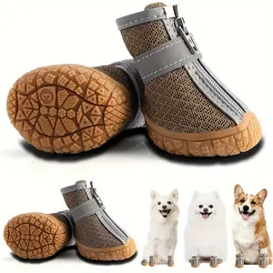 [Breathable Non-slip Dog Shoes] 4pcs Breathable Non-slip Dog Shoes - Warm and Comfortable for Small Dogs - Protect PAWS from Winter Snow and Hiking