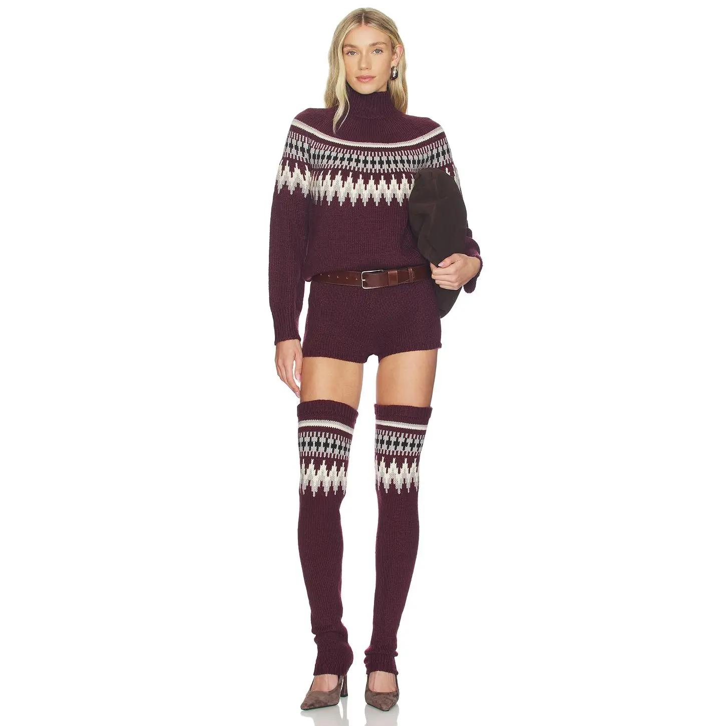 SEROYA Rocky Romper in Merlot Fairisle