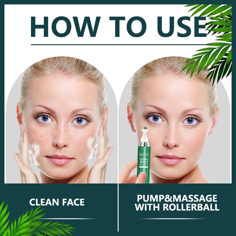 JURVEW Dark Spot Corrector Serum and Cream Roller Fades Dark Spots, Brightening and Hydrates with 360° Cooling Massage Ball  for Refreshing Skincare Experience