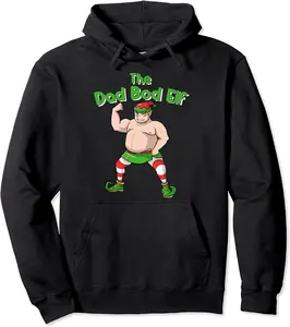 Dad Bod Elf | Fat Papa Elf | Funny Dad Christmas Pajama Pullover Hoodie - Keithhodges Shop 78B0BRGWDDS5