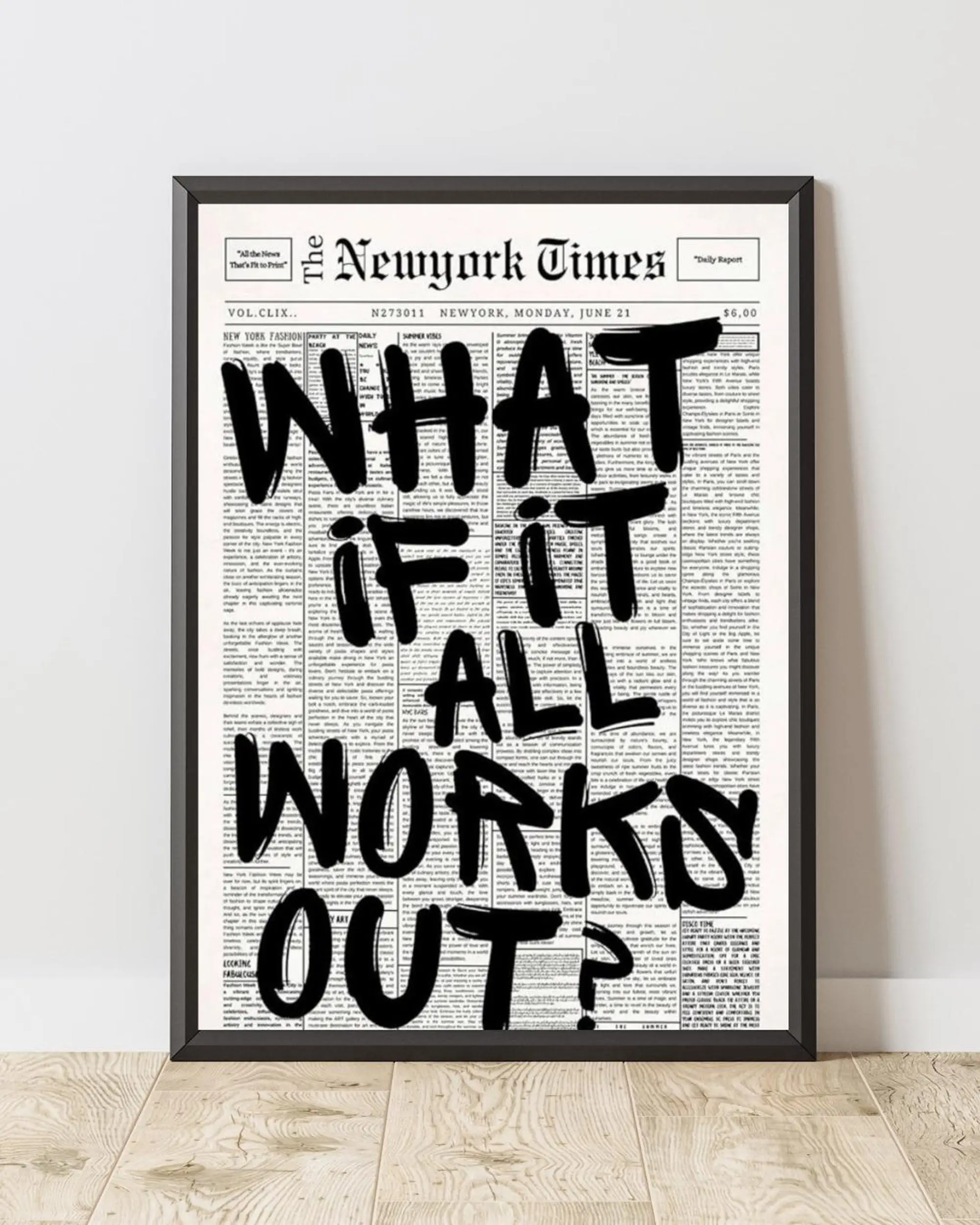What If It All Works Out Motivational Wall Art Print Modern Typography Poster Modern Home Decor
