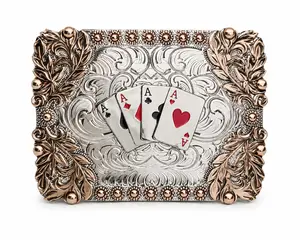 Four Aces Rose Gold Western Belt Buckle
