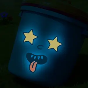 1 set of fun smiling face glow stickers that can emit light in the dark. Removable and peel-off waterproof stickers. Suitable for room decoration, bedroom decoration, wall decoration, home decoration, kitchen, trash can decoration, festival decoratio