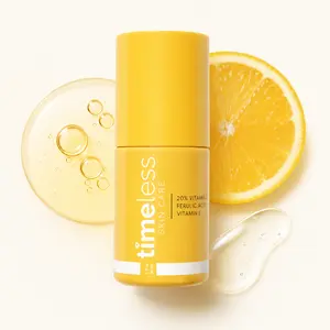 Timeless Vitamin C + Ferulic Acid Facial Serum, Lightweight Brightening & Hydrating Essence for Smooth Glowing Skin, 30ml