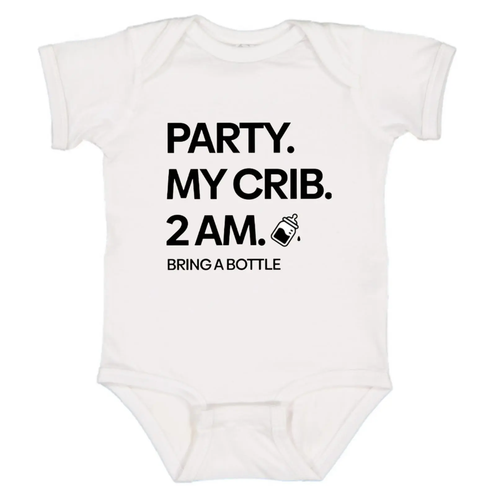 Party At My Crib Baby Onesie, Cute Baby Clothes, Gift For Newborn Baby Clothes Girl Bodysuit White