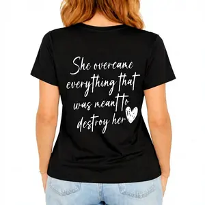 Women's Letter & Heart Print Round Neck Tee, Trendy Casual Graphic Short Sleeve T-Shirt for Daily Wear, Ladies Clothes for All Seasons