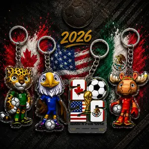 WC2026 Mascot Keychain – Cute Jaguar Soccer Bag Charm, Cartoon Football Memorabilia Keyring, Fan Gift Accessory, Sports Backpack Pendant, Gift Fan Soccer