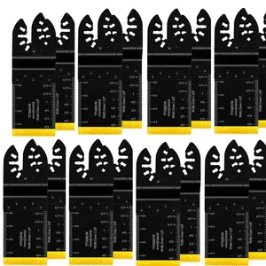 16 count Set, Professional Universal Titanium Oscillating Tool , Quick Release Multi Tool   for  Metal Hard Materials