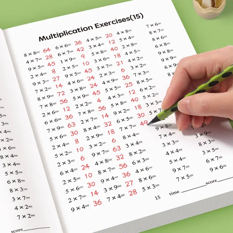1 set, multiplication and division practice workbook, math training for ...