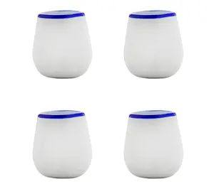 10 Strawberry Street Set of 4 Leon Mexican Stemless Wine Glass