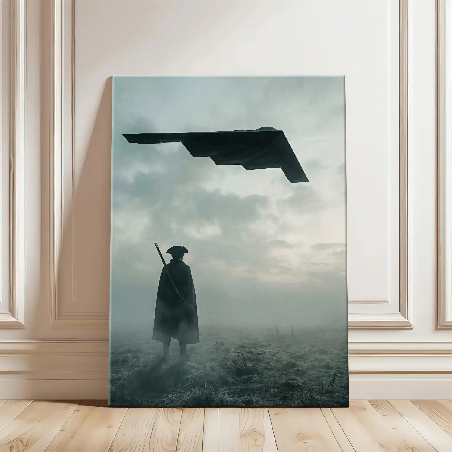 Freedom B2 Vintage Military Aircraft Poster - Waterproof Wood-Framed USA Patriotic Aviation Print, American Airpower Home Decor Decoration for Man Cave, Veteran Gifts, Water Proof