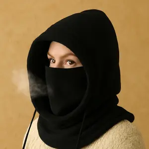 Winter Balaclava Hat with Full-Face Windproof Filter Design, High Warmth Hooded Mask for Cycling & Outdoor Use