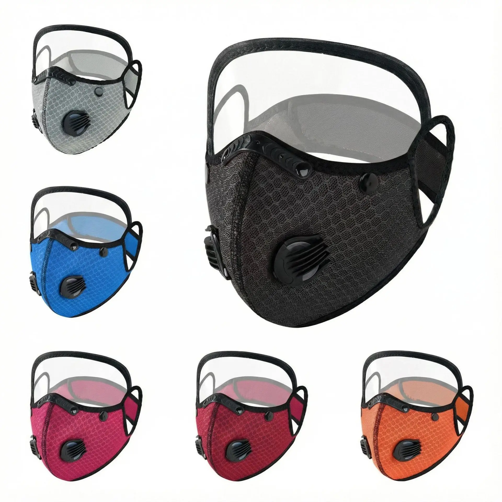 Camo Thermal Fleece-Cotton Biking Face Mask - 1 Size, Adjustable Ear Loops, Activated Carbon Filter, Hand Washable, Dustproof, Anti-Smog, Breathable, Glasses Compatible for Mountain Biking, Runners, Youth, Adults, One Size, Skateboarding