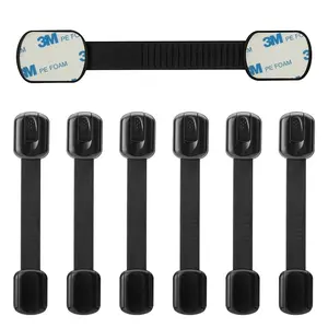 6 Pack Cabinet Locks Baby Proofing Child Proof Cabinet Locks Baby Proofing Cabinets Door Locks for Kids Safety Fridge Lock Cabinet Lock Drawer Locks Baby Proofing Black 6 Pack