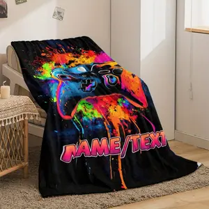Custom name Color game handle Blanket-Lightweight flannel Home Furnishings Bed