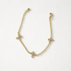 925 Gold plated Silver Butterfly Bracelet 7-7.5 inch