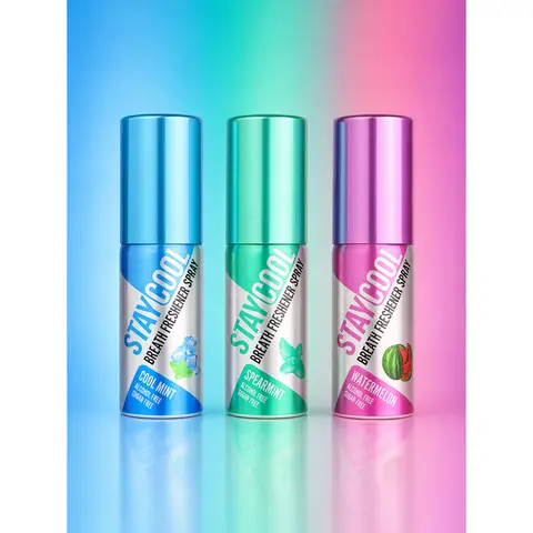 STAY COOL Mouth Spray 3-Pack - Cool Mint, Spearmint, Watermelon 3-Pack | Sugar-Free & Alcohol-Free, Pocket-Sized Fresh Breath On the Go