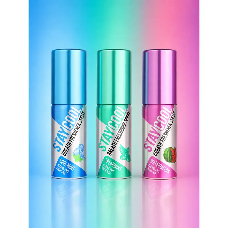 STAY COOL Mouth Spray 3-Pack - Cool Mint, Spearmint, Watermelon 3-Pack | Sugar-Free & Alcohol-Free, Pocket-Sized Fresh Breath On the Go