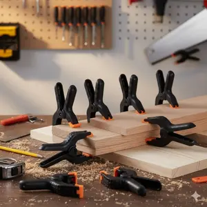 10-Pack Spring Clamps 2" & 4" Dual-Size, Quick Release Non-Slip Grip, Heavy-Duty Plastic with Rust-Proof Lock, Multi-Angle Adjustable Tool for Woodworking, Crafting, Sewing & DIY Projects