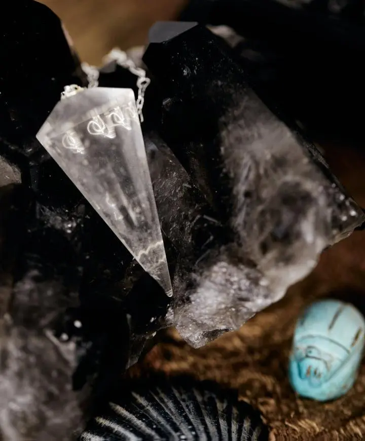 Clear Quartz Crystal Pendulum for Meditation, Intuition, and Spiritual Guidance