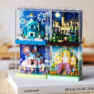 Mini Castle Series Harry Castle Snow White Palace Educational Building Blocks Set for Children's Creative Play and Display Gift Toy with Mini Particle Design Model Kit Magnetic Tiles Stacking Plastic Bricks