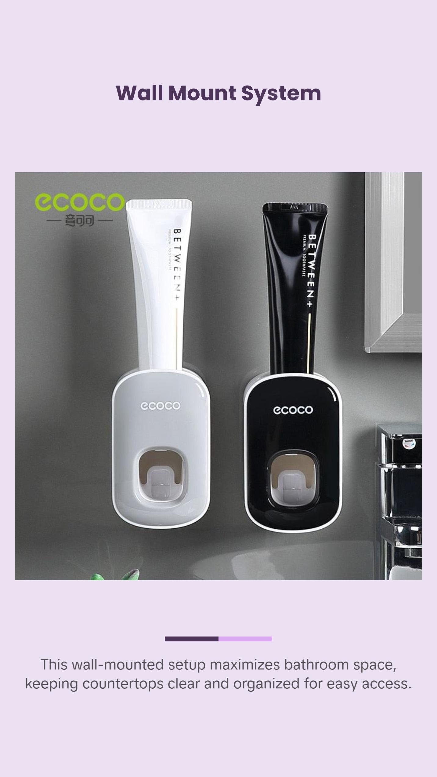 Wall Mount Automatic Toothpaste Dispenser Accessory Toothbrush