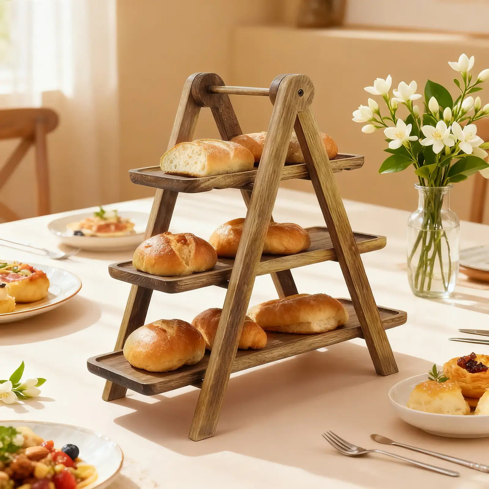 3 Tier Acrylic Serving Tray Set Clear Tiered Food Display Stand for Buffet, Dessert Table, Kitchen Counter Organizer, Coffee Bar, Restaurant & Home Decor