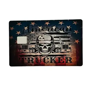 American Trucker Credit Card Vinyl Skin, Protective Wallet Sleeve for Chip Cards