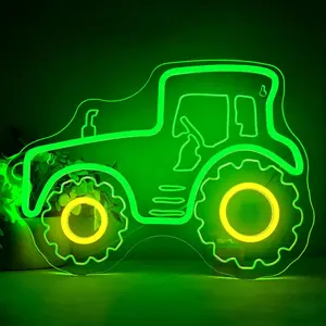 Tractor Neon Signs for Wall Decor Busch Light Neon Lights for Bedroom Led Signs Suitable for Man Cave Bar Pub Restaurant Christmas Birthday Party GiftLed Art Wall Decorative Buchs Light Bar Sign,5V Usb Power Farm gift