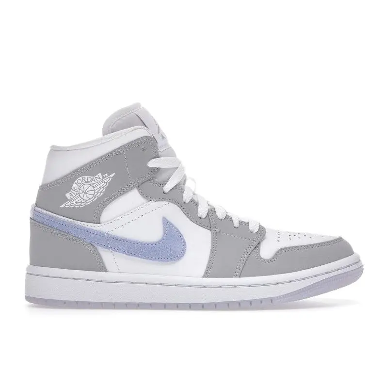 Jordan Women's 1 Mid Wolf Grey Aluminum Basketball Shoes, from StockX